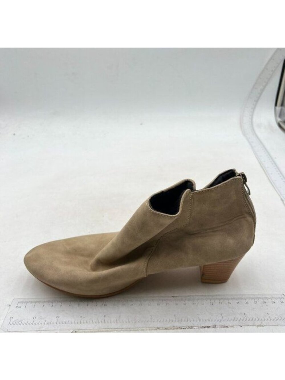 Women's Round Toe Faux Suede Stacked Heel Western Ankle Bootie Brown Shoes